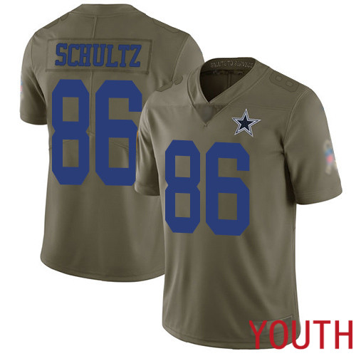 Youth Dallas Cowboys Limited Olive Dalton Schultz #86 2017 Salute to Service NFL Jersey